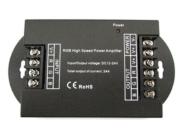 Amplificatore Segnale PWM Alta Velocita Per Striscia Led RGB e Mono Colore 12V 24V 3X8A AP100