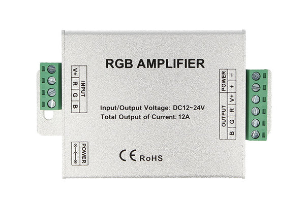Amplificatore RGB e Mono Colore Per Striscia Bobina Led 12V 24V 12A RGB Amplifier PWM LN-ZJFJ-3CH-LV