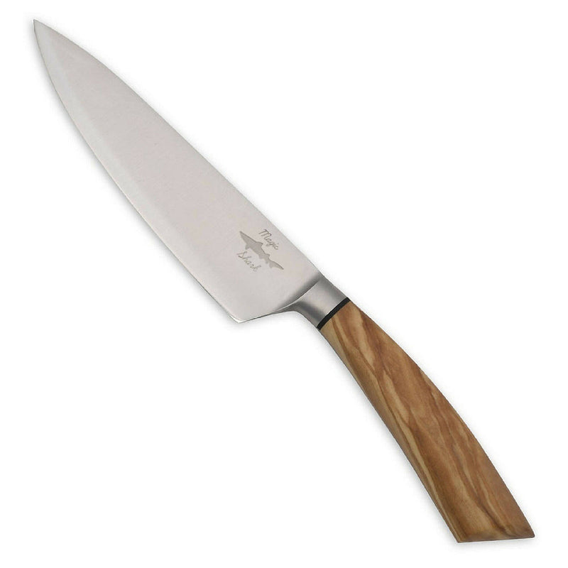 Coltello da Chef Artigianale Professionale di Alta Qualità con Lama in Acciaio Forgiato e Manico in Legno di Ulivo - Made In Italy