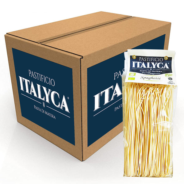 Confezione da 12 Pacchi di Spaghetti Bio Lucani - Pasta di Matera Artigianale - 100% Grano Italiano - 6 Kg