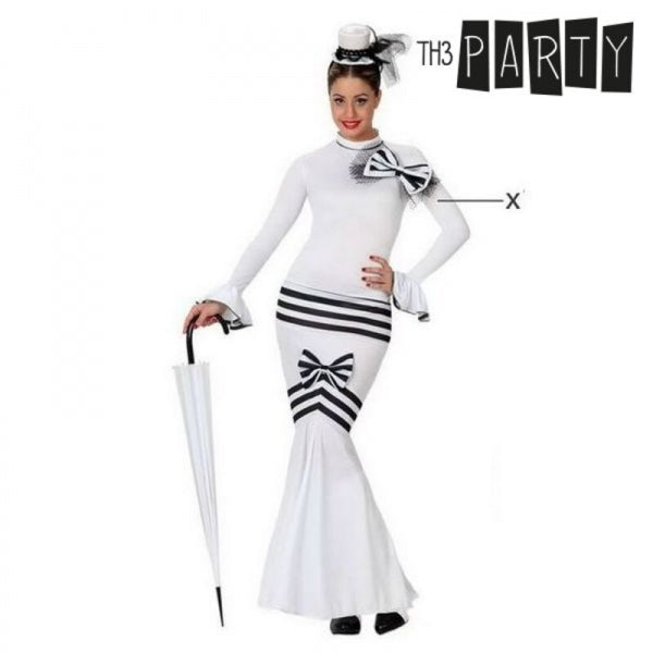 Costume di Carnevale per Donna da Dama Inglese degli anni 60 Bianco