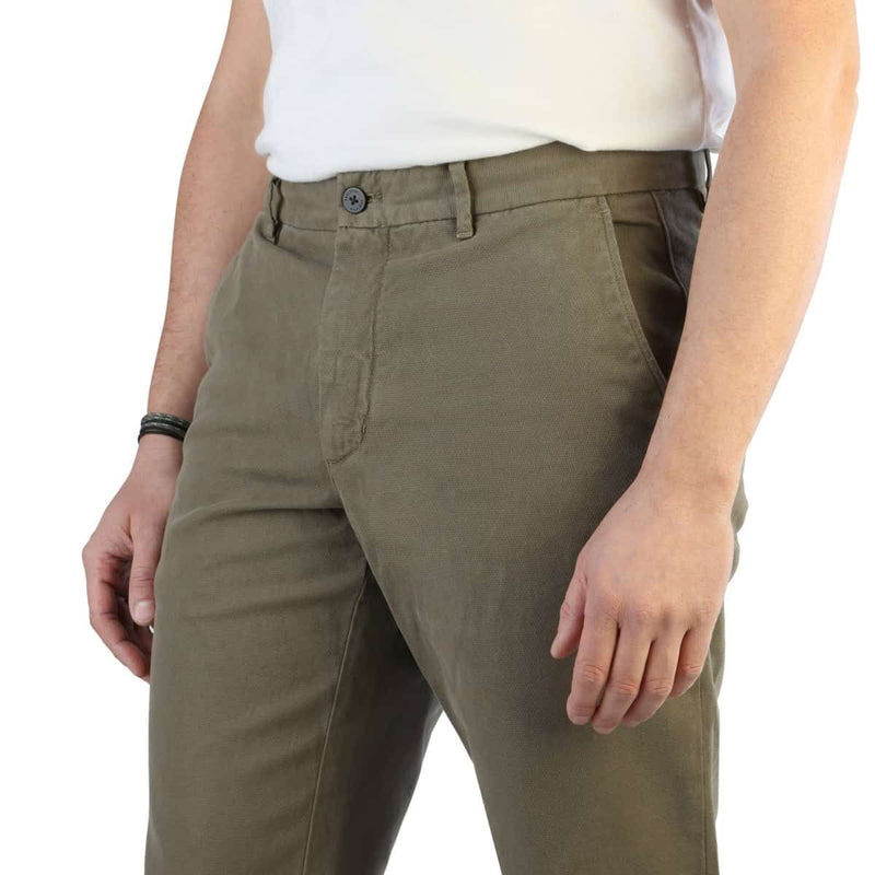 Pantaloni Uomo Tommy Hilfiger Verde Oliva Stile Casual in Misto Cotone