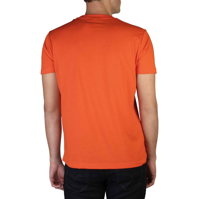 T-shirt Uomo Diesel Arancione con Logo Frontale Nero - Slim Fit - Misto Cotone