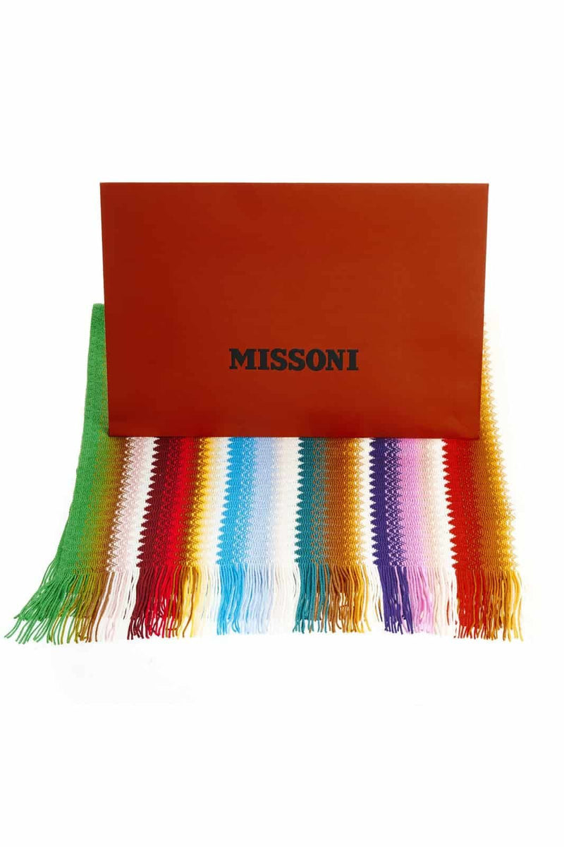 Sciarpa Missoni Multicolore in Misto Lana cm 200x50 con Frange