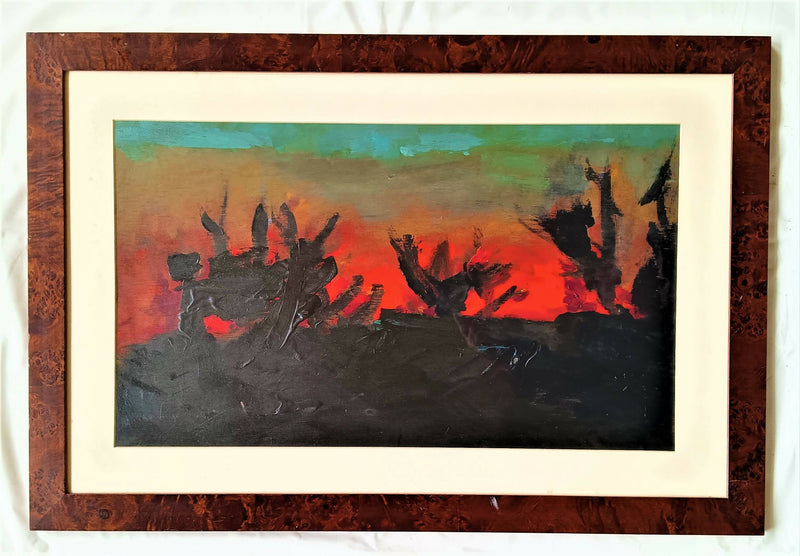 Quadro originale moderno paesaggio tramonto regalo acrilico 35x60 cm