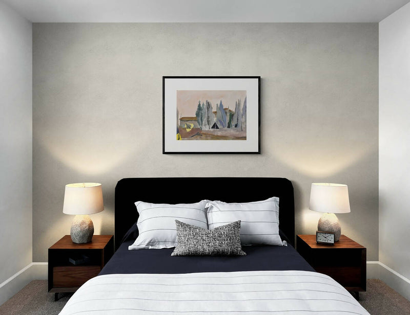 Quadro originale dipinto paesaggio toscano regalo acrilico collage tela 50x70 cm