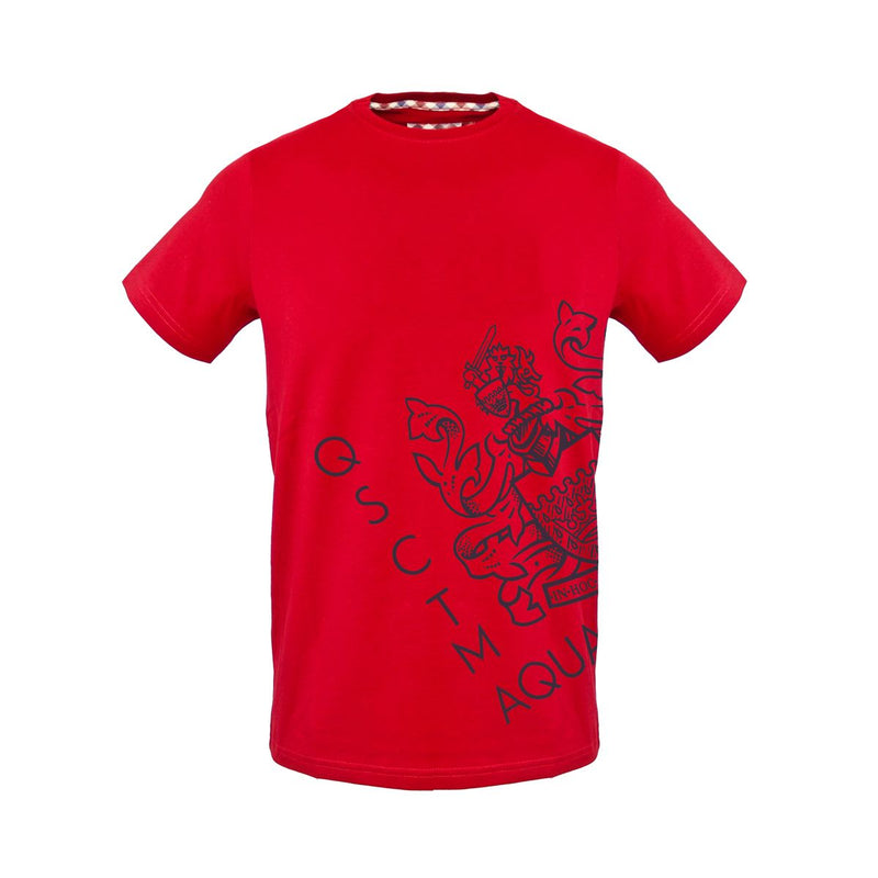 Maglia a Maniche Corte da Uomo Aquascutum - T-shirt Rossa in Cotone