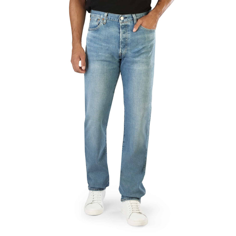 Levis 501 Uomo Regular Fit Blue Jeans Classici a Gamba Dritta