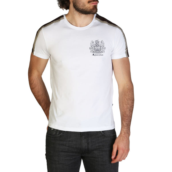Maglietta a maniche corte da Uomo Aquascutum bianca con logo Piccolo