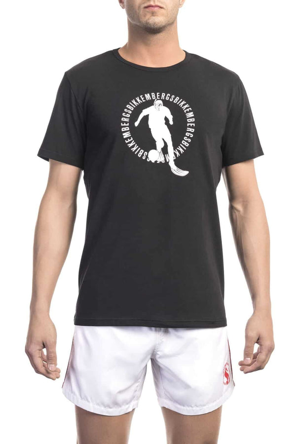 maglietta Bikkembergs Beachwear - t-shirt da uomo nera in cotone