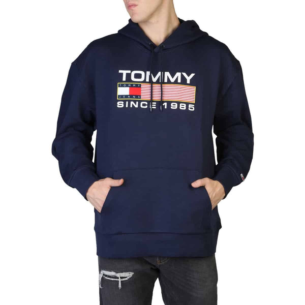 Felpa Uomo Tommy Hilfiger Blu Navy con Cappuccio - Logo Frontale Centrale