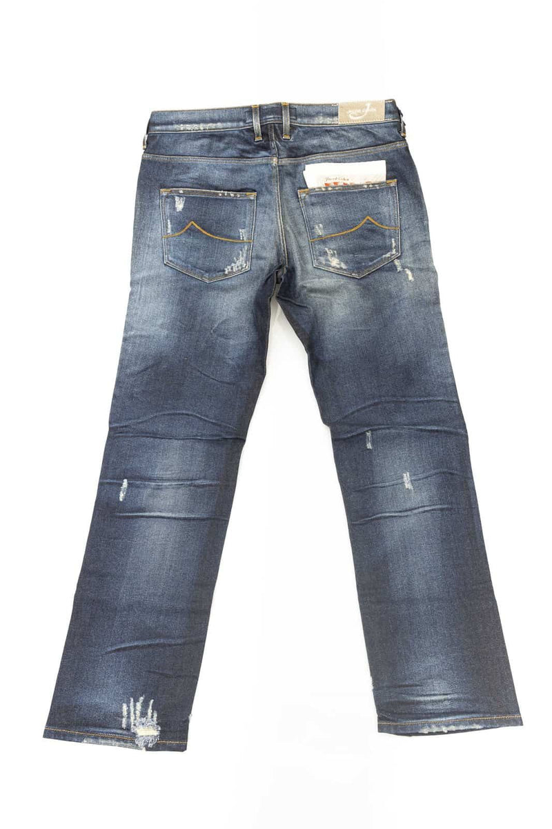 Jeans Strappati da Donna Jacob Cohen Stile Vintage Consumato Blu Scuro - Made in Italy