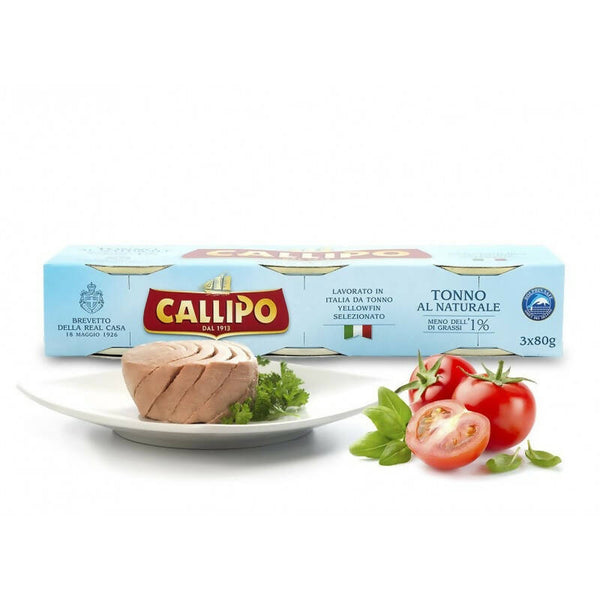 Tonno Callipo prodotto calabrese al naturale scatola 80 gr X 3