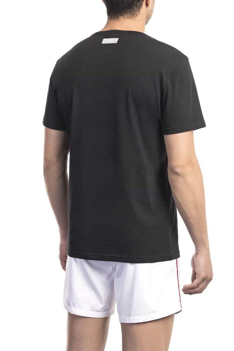 maglietta Bikkembergs Beachwear - t-shirt da uomo nera in cotone