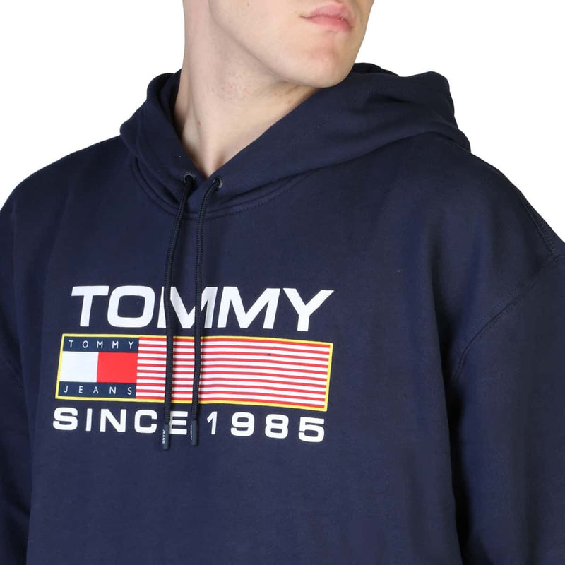 Felpa Uomo Tommy Hilfiger Blu Navy con Cappuccio - Logo Frontale Centrale