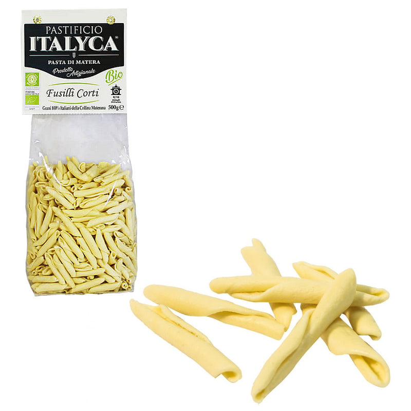 Fusilli Corti Mediterranei di Matera - Pasta Artigianale Biologica Certificata 100% Grano Italiano