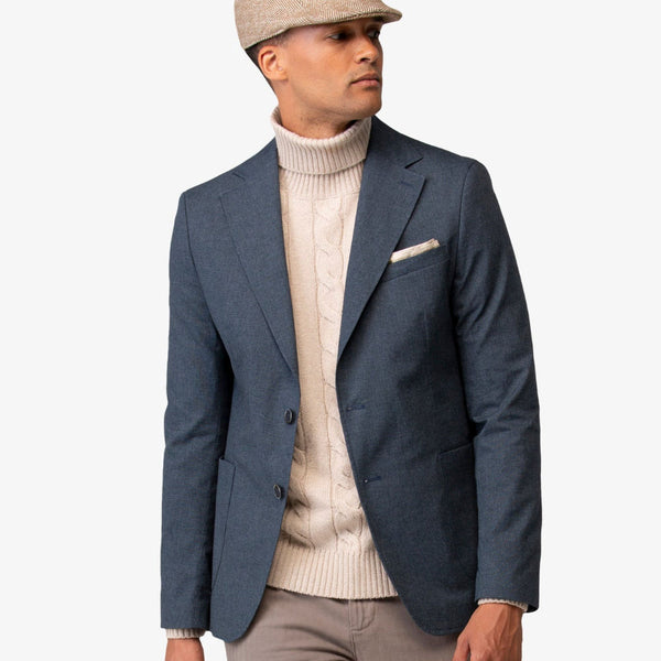 Giacca Uomo Dan John Blu Acciaio Monopetto a 2 Bottoni Foderata Slim Fit