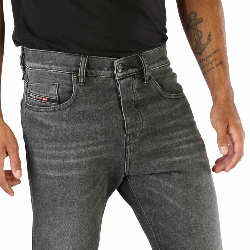 Jeans Diesel Uomo D-Viker Neri effetto Invecchiato Vintage Chiusura con Bottoni