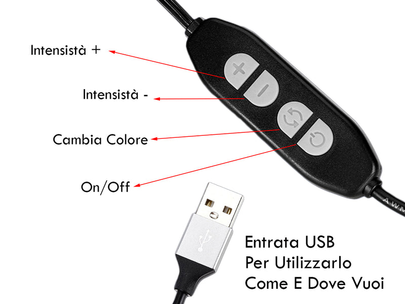 Barra Lampada Led Per Monitor Schermo PC Computer TV Notebook 5V USB CCT Dimmerabile Protezione Occhi Regolabile