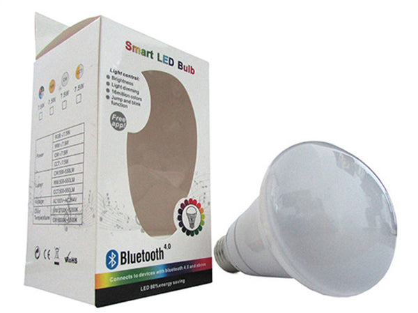 Lampada Led E27 RGB RGBW 7,5W Dimmerabile Via Bluetooth Domotica Smart Per Android iOS Iphone