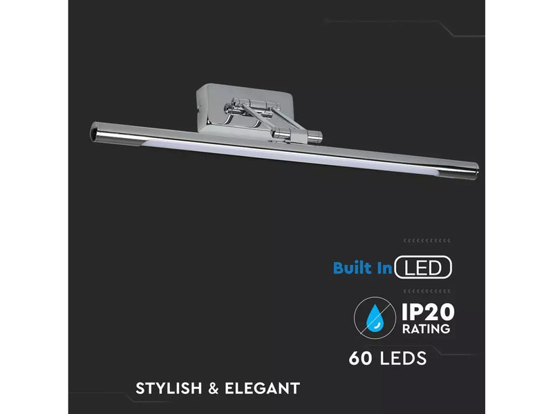 Applique Lampada Led Da Parete Moderna 12W Lungehzza 640mm 4000K Con Braccio Per Specchio Bagno e Quadri SKU-3895