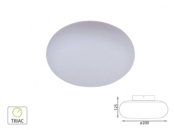 Applique Lampada Led Da Parete o Plafoniera Da Soffitto Moderna 12W Rotonda Diametro 200mm 3000K Dimmerabile Triac Dimmer SKU-40041