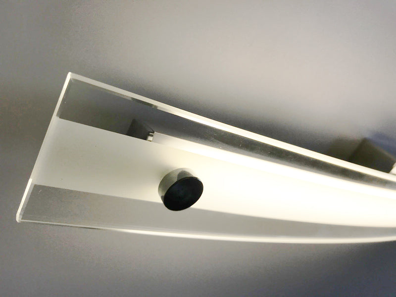 Applique Lampada Led Da Parete Modello Marian Cromato Con Vetro 12W Bianco Neutro 65cm Per Specchio Bagno SKU-3896