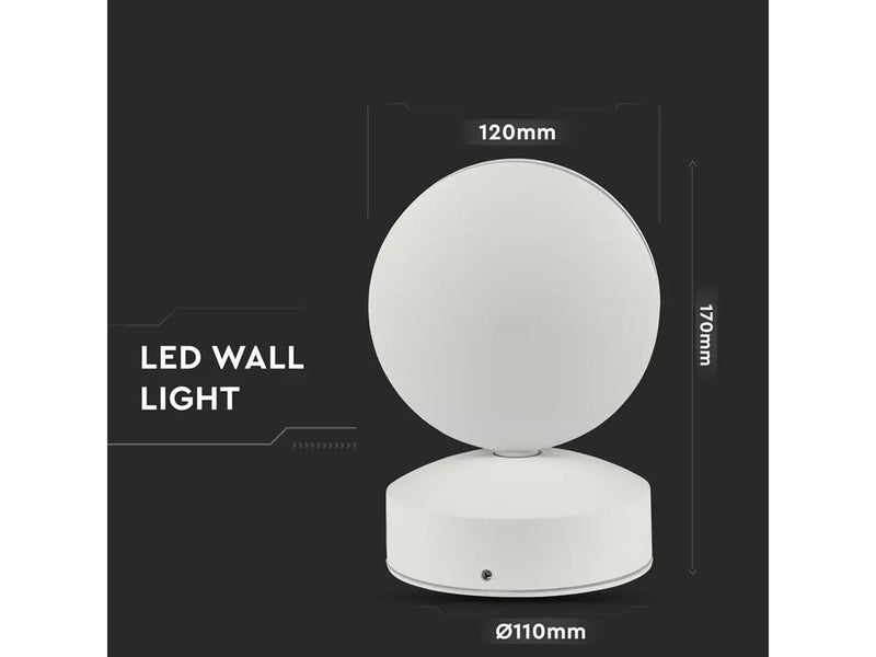 Applique Lampada LED da Muro o Soffitto 7W 3000K Carcassa Bianca Fascio Stretto 360 Gradi IP65 SKU-8217
