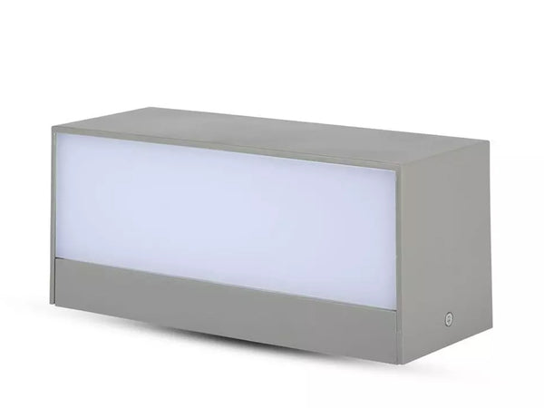 Applique Lampada LED da Muro Rettangolare 12W Doppio Fascio Luminoso Colore Grigio 3000K IP65 SKU-8242