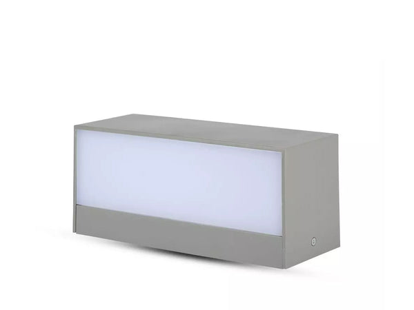 Applique Lampada LED da Muro Rettangolare 12W Doppio Fascio Luminoso Colore Grigio 4000K IP65 SKU-8243