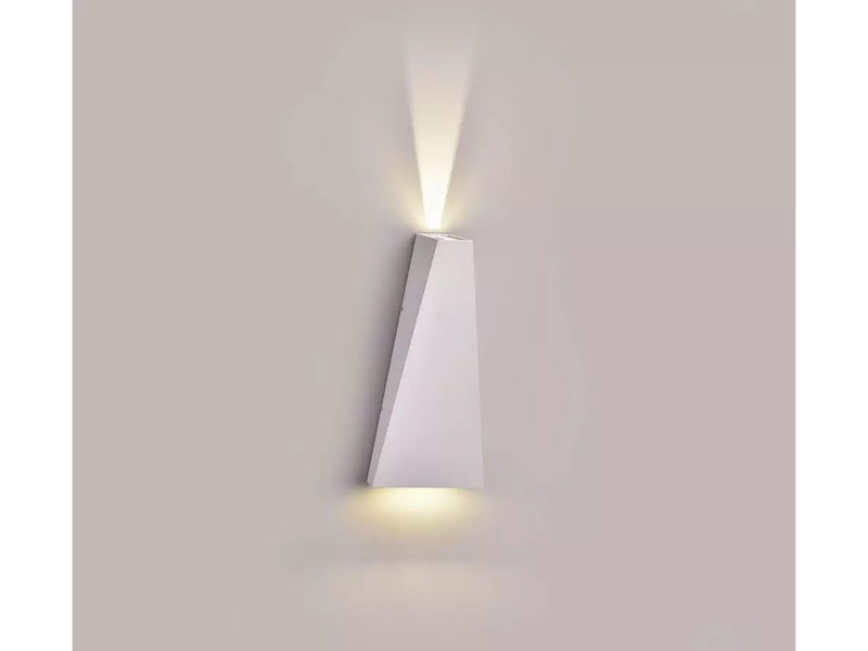 Applique Lampada LED da Muro Piramide 6W 3000K Carcassa Bianca Doppio Fascio Luminoso Up-Down IP65 SKU-8295