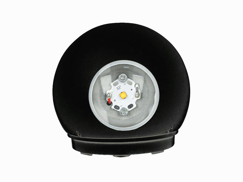 Applique Lampada LED da Muro Palla Sferica 6W 4000K Carcassa Nera Doppio Fascio Luminoso IP65 SKU-8304
