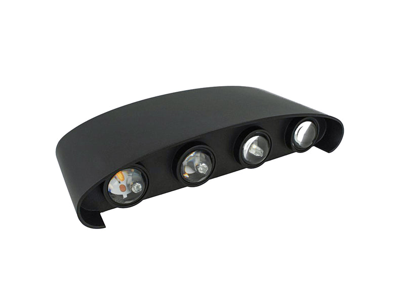 Applique Led Da Parete 8W Neutro 4000K Carcassa Nera Doppio Illuminazione Up-Down IP54 SKU-8620