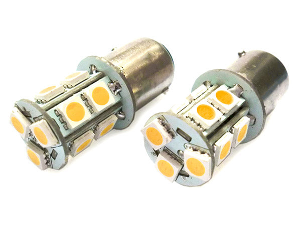 2 Lampade Led Barca Nautica BAY15D Bianco Caldo 12V 24V 3W No Polarita Piedi Sfalfati 13 Smd 5050 Baionetta G18,5