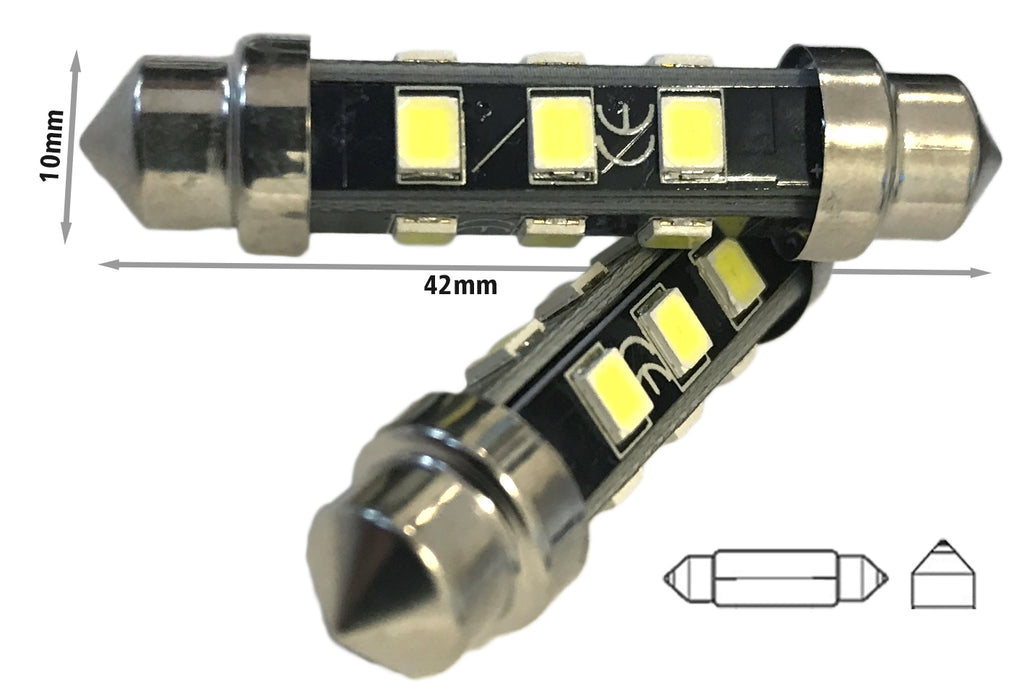 24V Lampada Led Siluro T11 C5W C10W 42mm 12 smd 2835 No Polarita 360 G –  Goestro