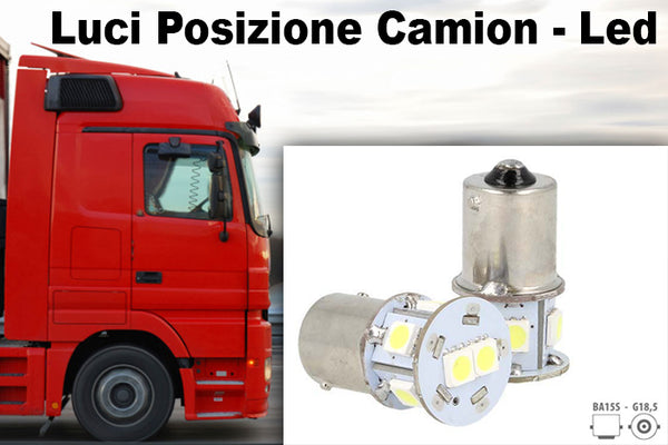 24V Lampada Led BA15S G18,5 R5W R10W Bianco Luci Posizione Camion Piedi Dritti 7 Smd 5050