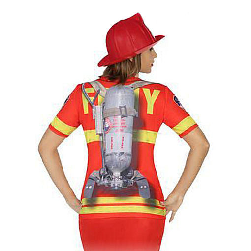 Maglia per Costume di Carnevale Donna da Pompiere Sexy - Taglia M-L