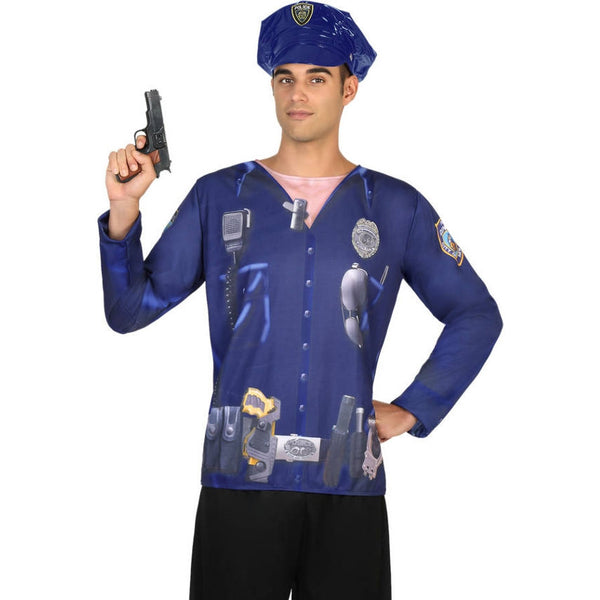 Maglia per Costume di Carnevale Uomo da Poliziotto - Taglia M-L