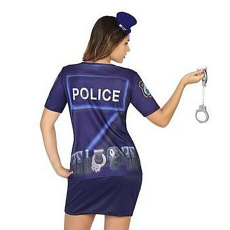 Maglia per Travestimento di Carnevale Donna da Poliziotta Taglia XS-S