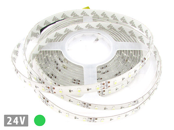 24V Bobina Led 5 Metri 300 Smd 3528 Colore Verde Tagliabile IP65 Biadesivo Per Camion Barca