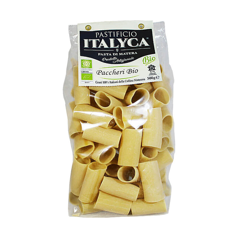 Confezione da 10 Pacchi di Paccheri Artigianali di Matera - 5 Kg di Pasta Biologica Certificata 100% Grano Italiano