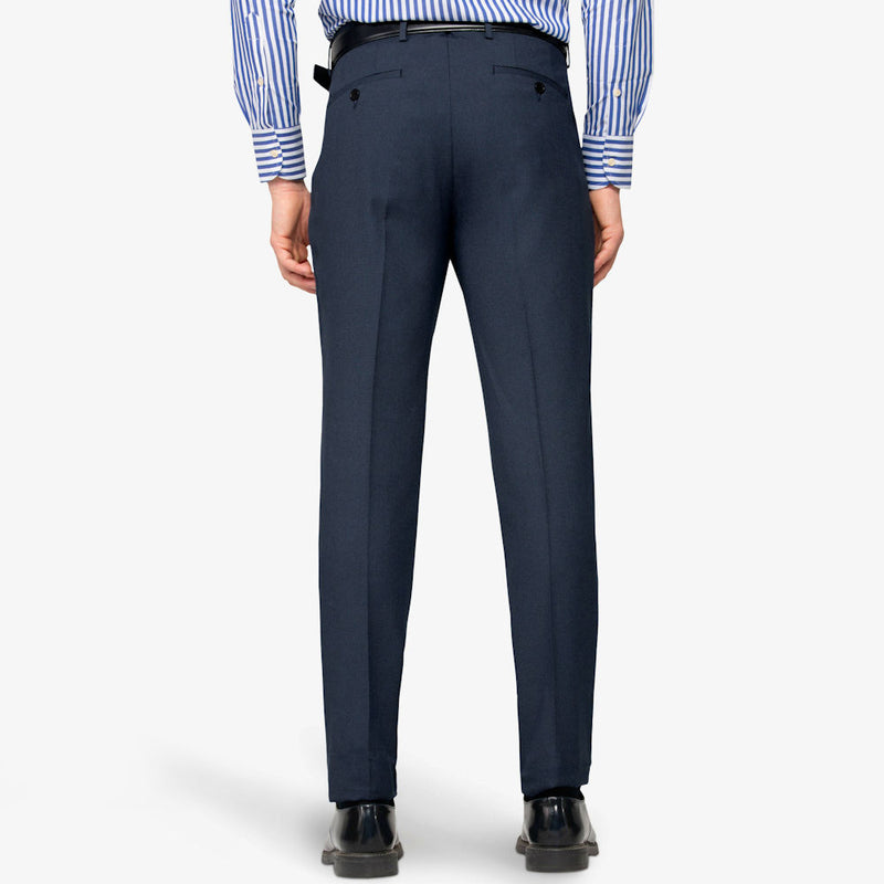 Pantalone Elegante Uomo Blu Fantasia Occhio di Pernice Regular Fit per abito Completo o Spezzato
