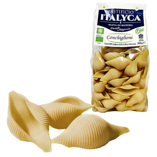 Pasta Artigianale Biologica di Alta Qualità - Conchiglioni di Matera - 100% Grano Italiano - 500 g