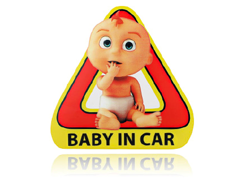Adesivo Baby In Car Bambino a bordo Triangolare Misura 17,5X17cm Adesivo Per bebè in Auto