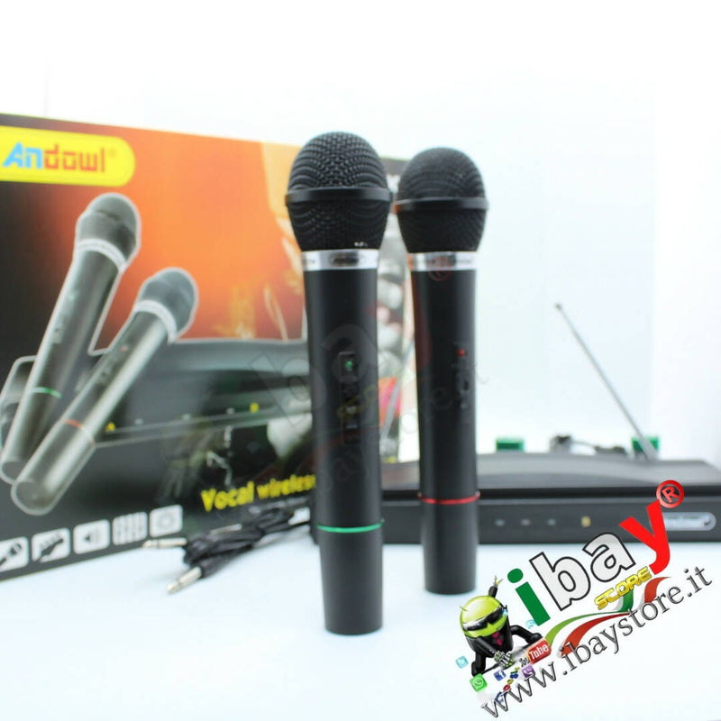 Microfono a Lunga Distanza Wireless Senza Fili con Base Ricevente - Confezione da 2 Pezzi