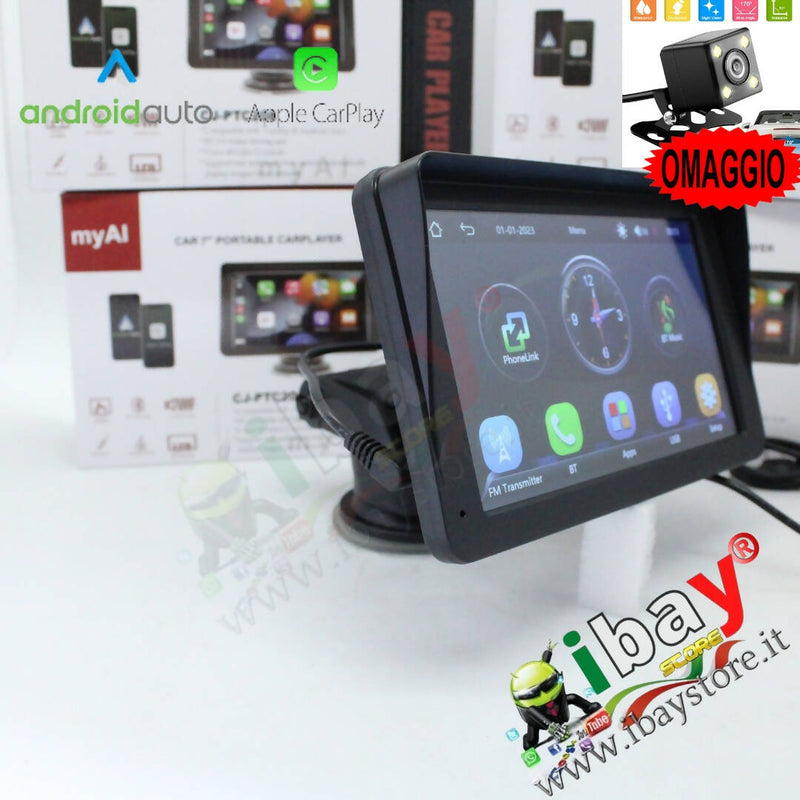 Carplayer portatile montaggio cruscotto Touch screen 7p androidauto applecarplay navigazione GPS, radio stereo per auto