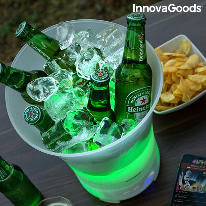 Secchiello Portaghiaccio con Altoparlante e Luci LED Colorate Ricaricabile per feste ed eventi InnovaGoods