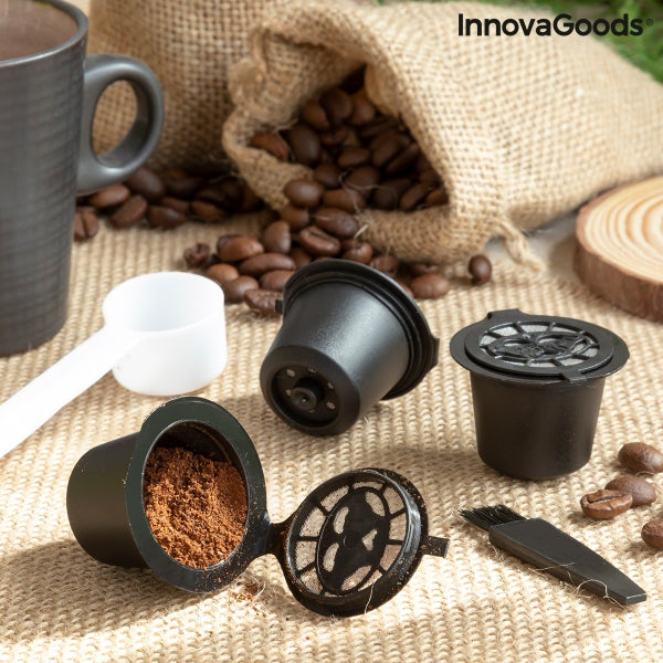 Set di 3 capsule da Caffè Riutilizzabili Compatibili Nespresso Recoff InnovaGoods