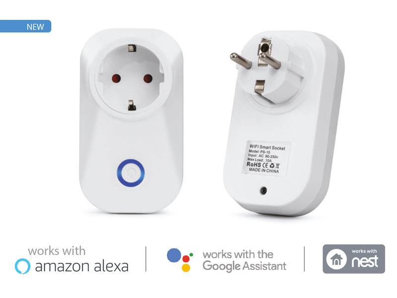 Presa Smart WiFi P30 Schuko 10A Compatible Amazon Alexa Google Home