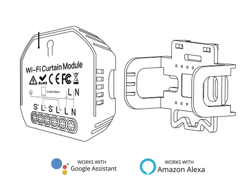 Modulo Switch Tapparelle Tende Persiane Interruttore WiFi 220V 2A Compatibile Con Alexa Google Home